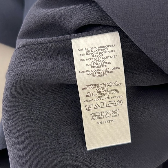 Ann Taylor Split Neck Belted Midi Dress Size XS NWT Night Sky Deep Navy Blue - Picture 8 of 10